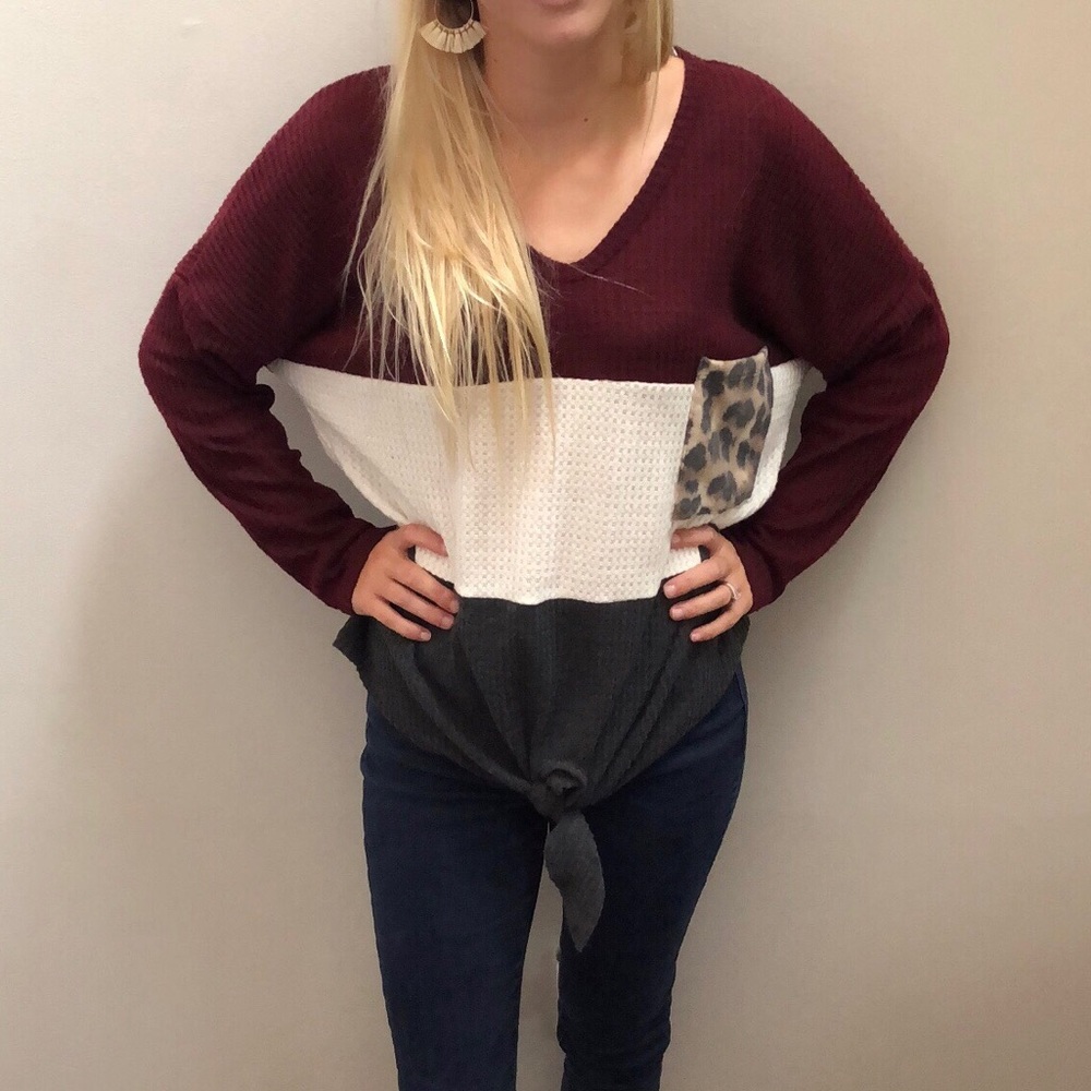 Color Block Waffle Knit - Picture 3 of 3